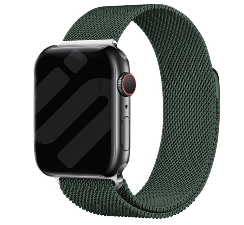 Řemínek Apple Watch ve stylu Milánské smyčky v tmavě zeleném odstínu