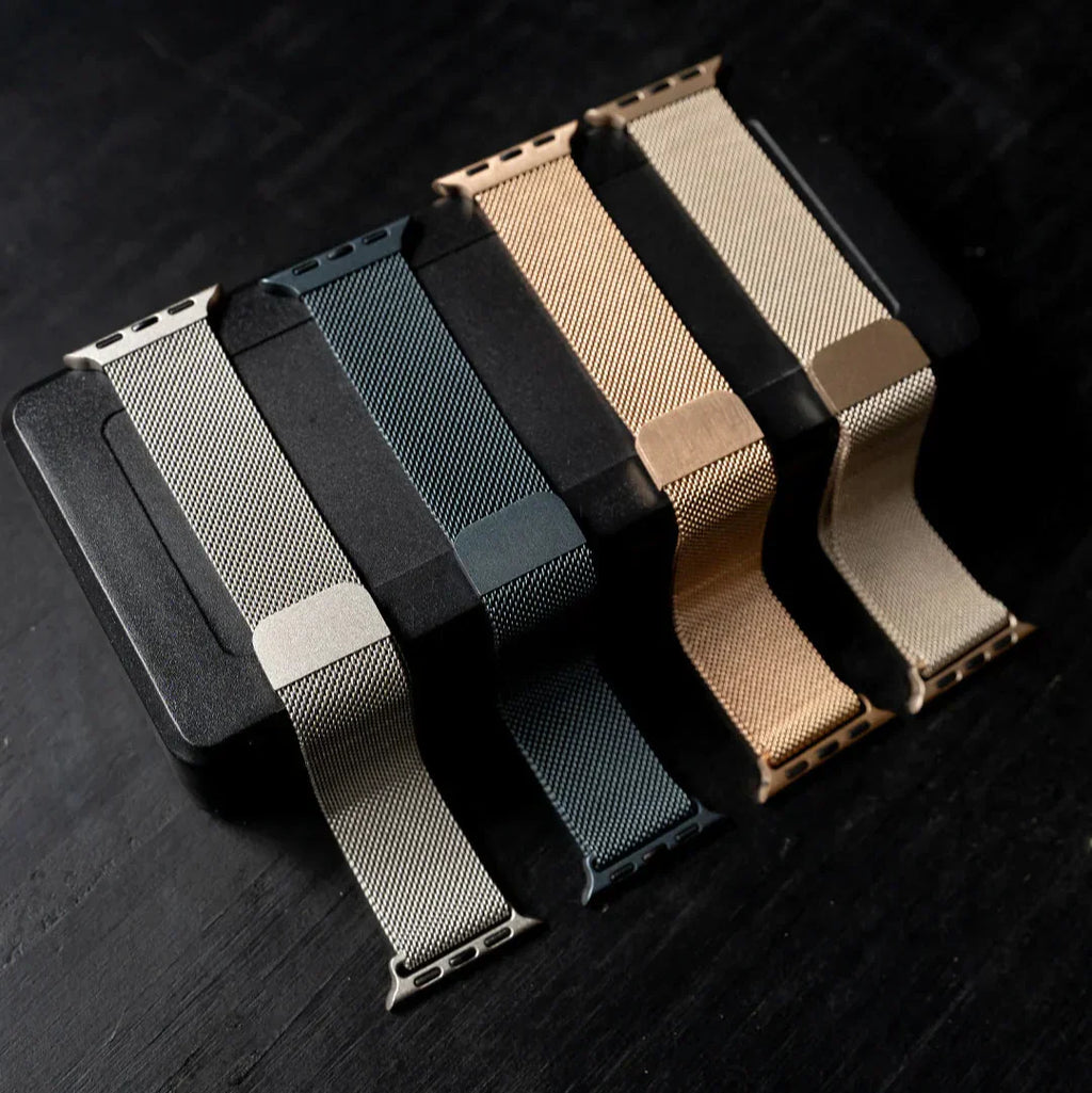 Premium tilbehør til Apple Watch sølv Milanese rem