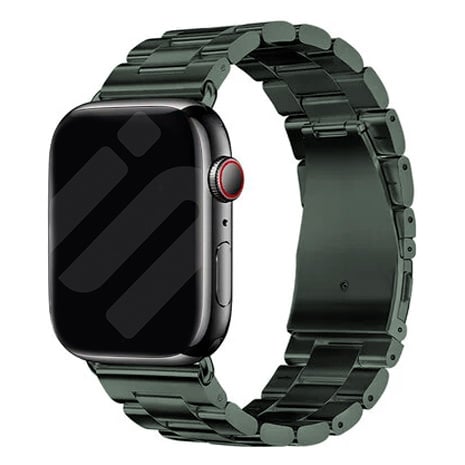 Apple Watch Edelstahlarmband in dunkelgrünem Finish