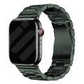 Apple Watch Edelstahlarmband in dunkelgrünem Finish
