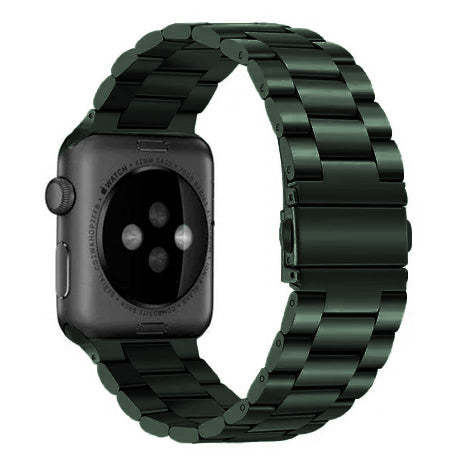 Apple Watch Edelstahlarmband in dunkelgrünem Finish