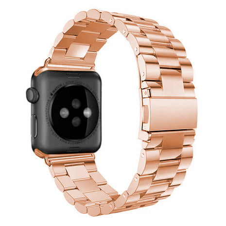 Rose Gold Stainless Steel Strap For Apple Watch, Elegant Style