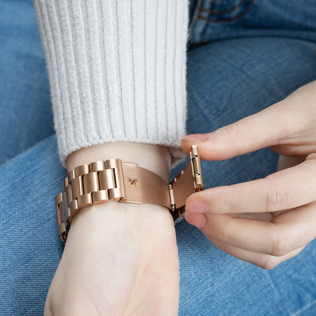 Rose Gold Stainless Steel Strap For Apple Watch, Elegant Style