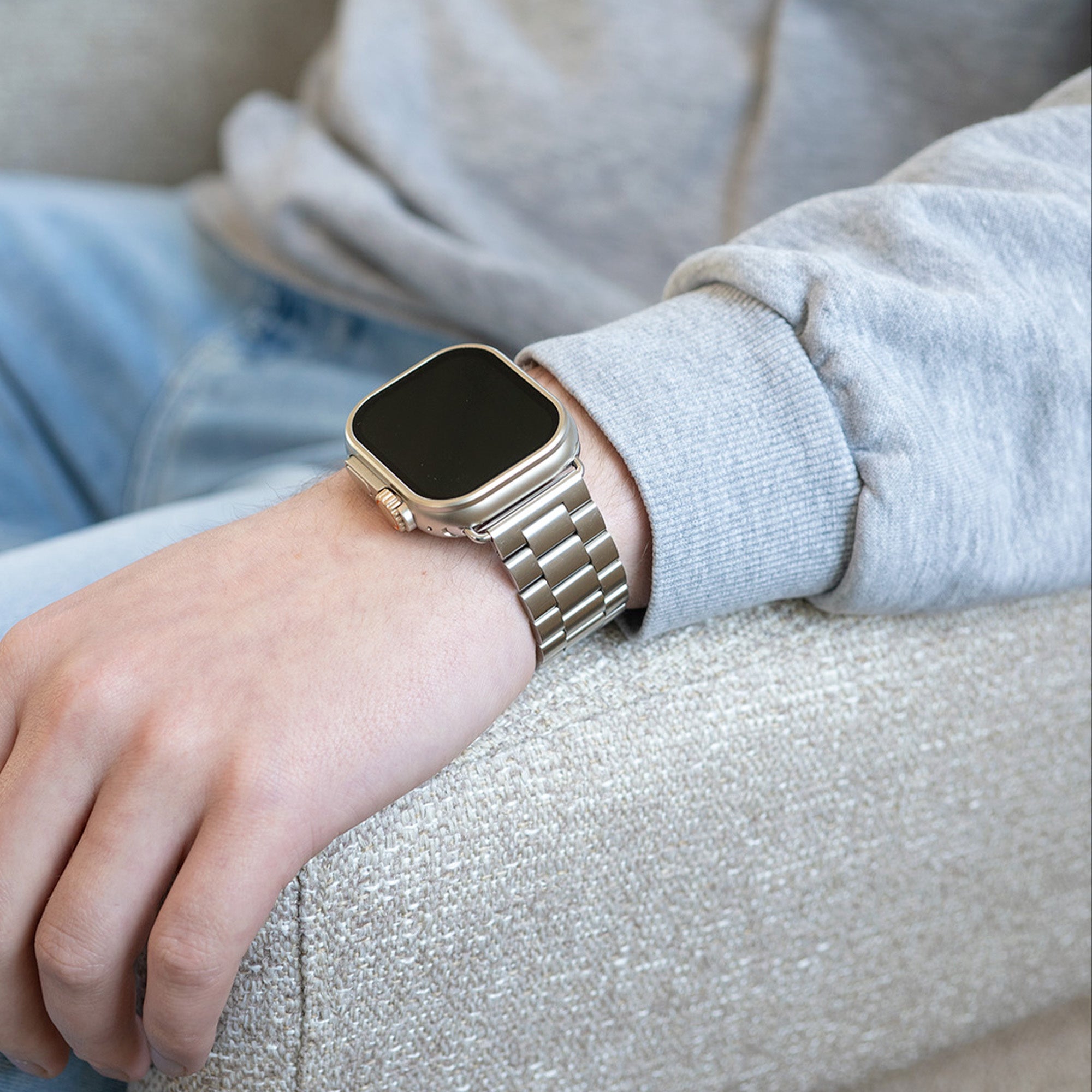 Nerezový řemínek Apple Watch se stříbrným povrchem pro Apple Watch