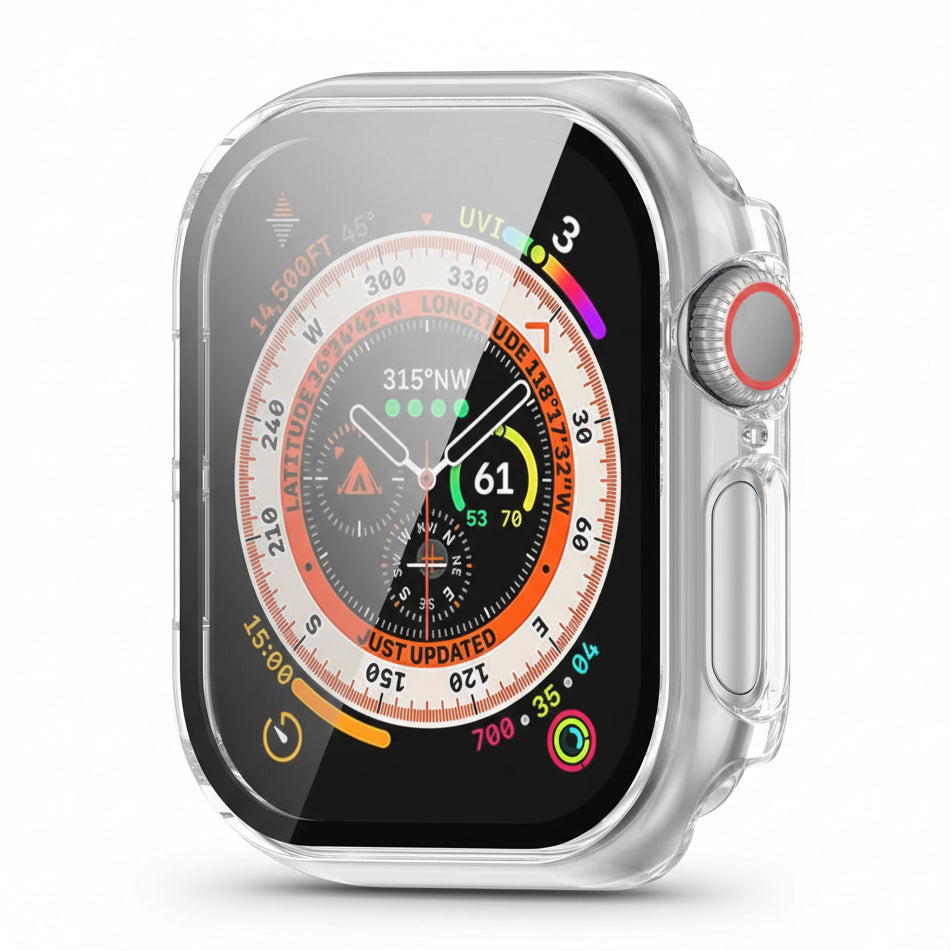 Apple Watch Transparent Glass Cover And Clear Hard Case