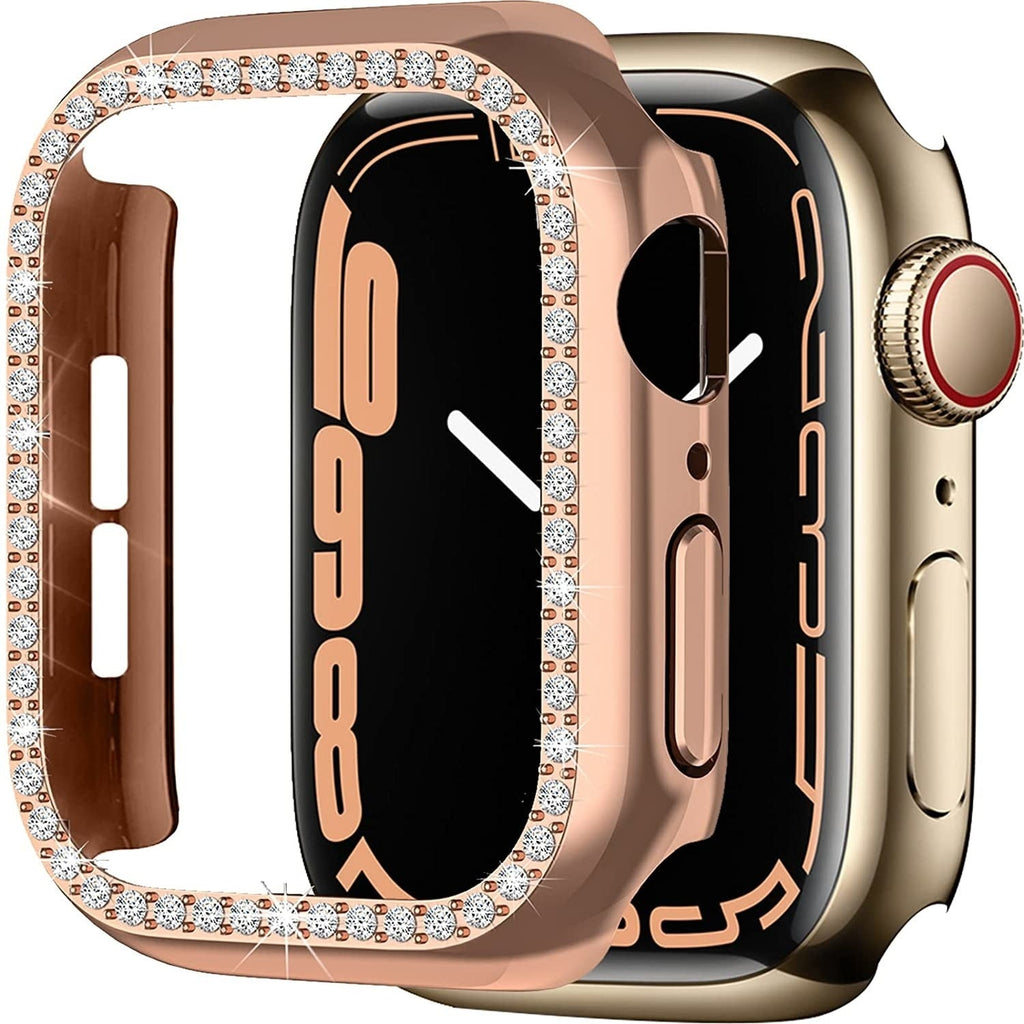 Roseguld diamant PC-hardcase til Apple Watch tilbehør