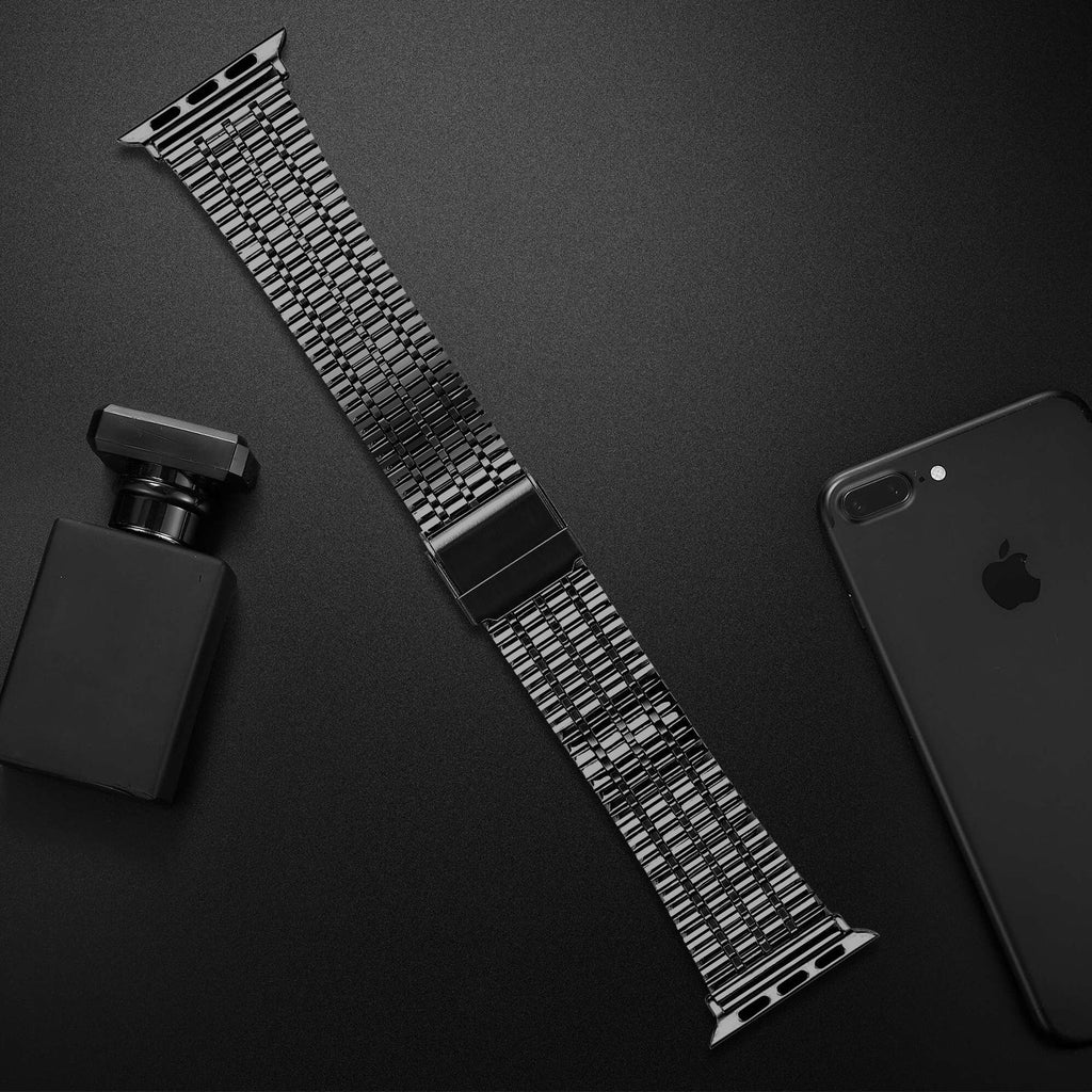 Apple Watch Black Stainless Strap Bracelet Fine Steel Band
