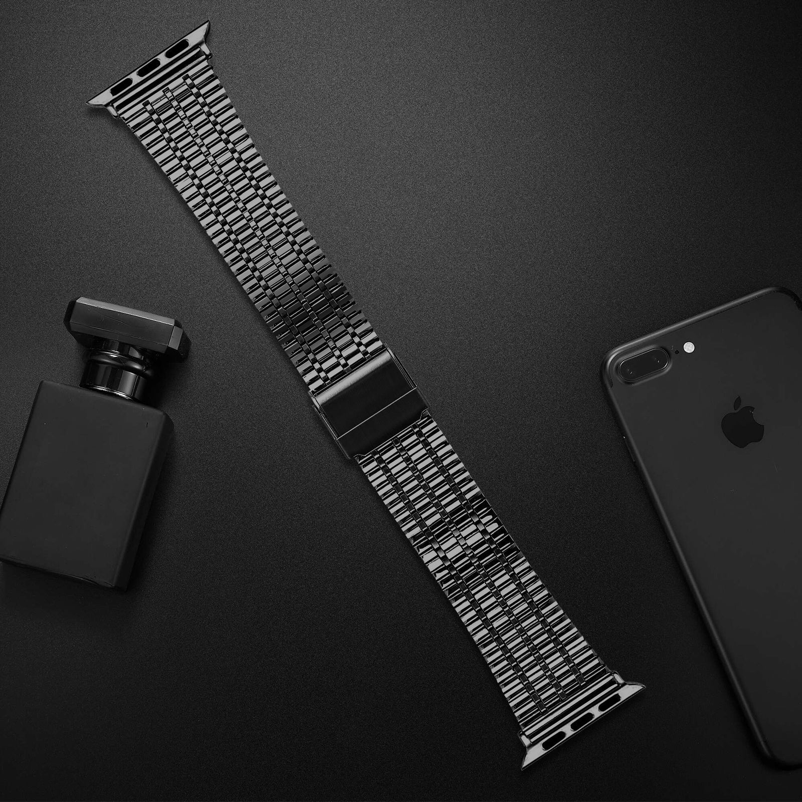 Apple Watch Black Stainless Strap Bracelet Fine Steel Band