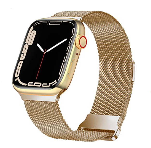 Pasek Milanese do Apple Watch w kolorze różowego złota z klamrą Premium