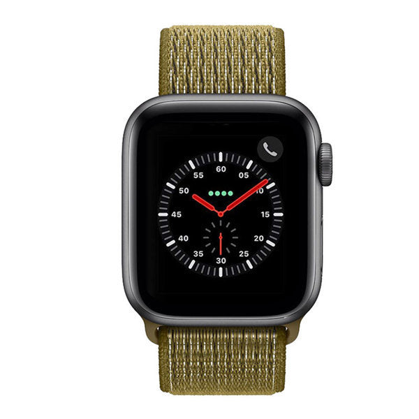 Olive Color Nylon Strap Apple Watch Soft Woven Comfort Band