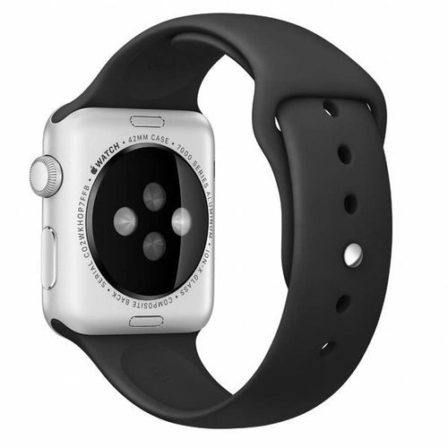 Opțiune de înlocuire curea din silicon negru pentru Apple Watch