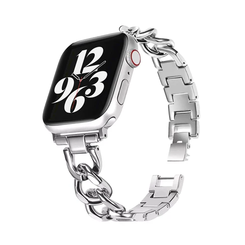 Apple Watch Silver Chain Strap Steel Compatible Band