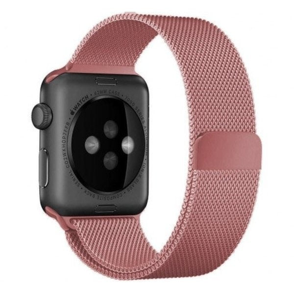 Pink Milanese Stainless Steel Strap for Apple Watch