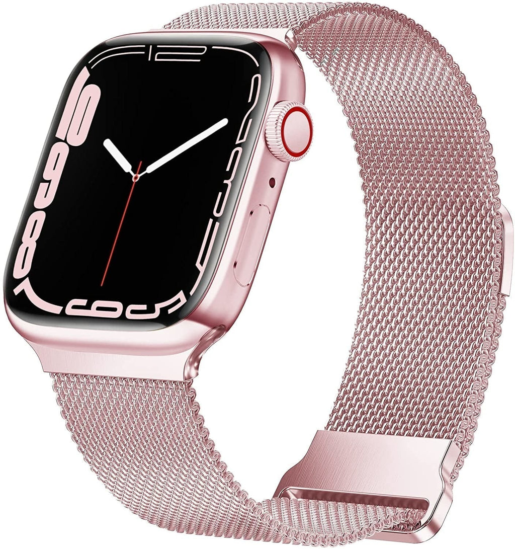 Pulseira Apple Watch com Fecho Milanês Rosa Chá para Uso Diário