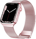 Pulseira Apple Watch com Fecho Milanês Rosa Chá para Uso Diário
