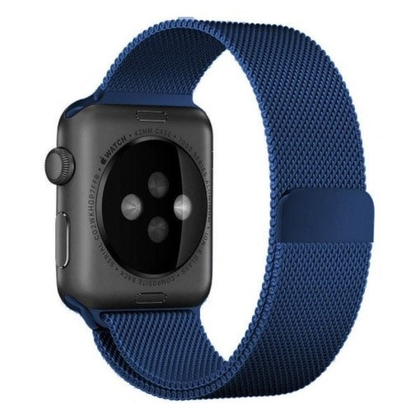 Blue Milanese Strap For Apple Watch Accessory With Mesh Design