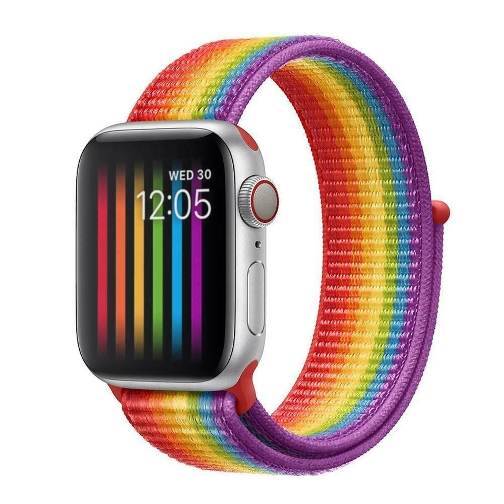 Vibrant Rainbow Nylon Strap For Apple Watch Band Collection