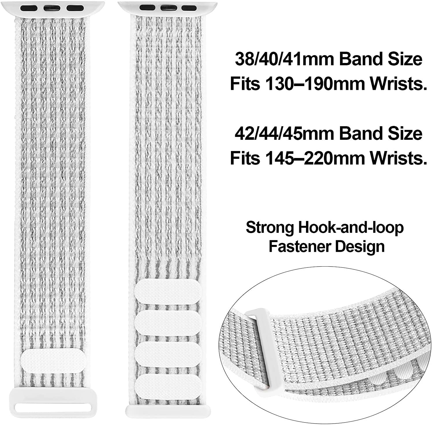 Apple Watch hvit nylonløkke for Apple Watch-tilbehør