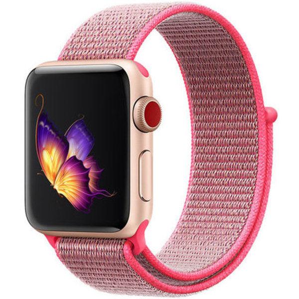 Pink Nylon Soft Wrist Band For Apple Watch Compatible Accessory