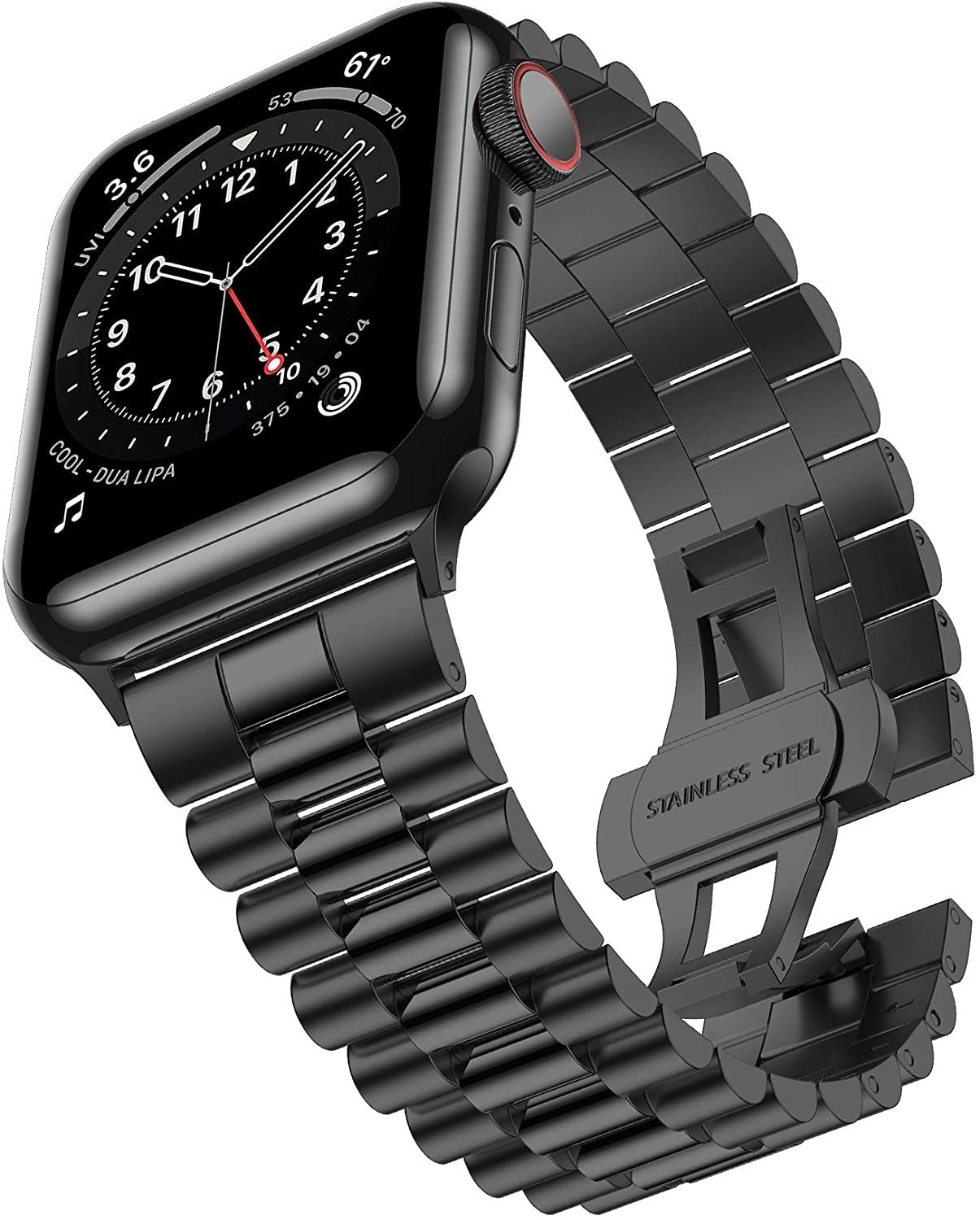 Apple Watch用プレジデンシャルブラックスチールバンド