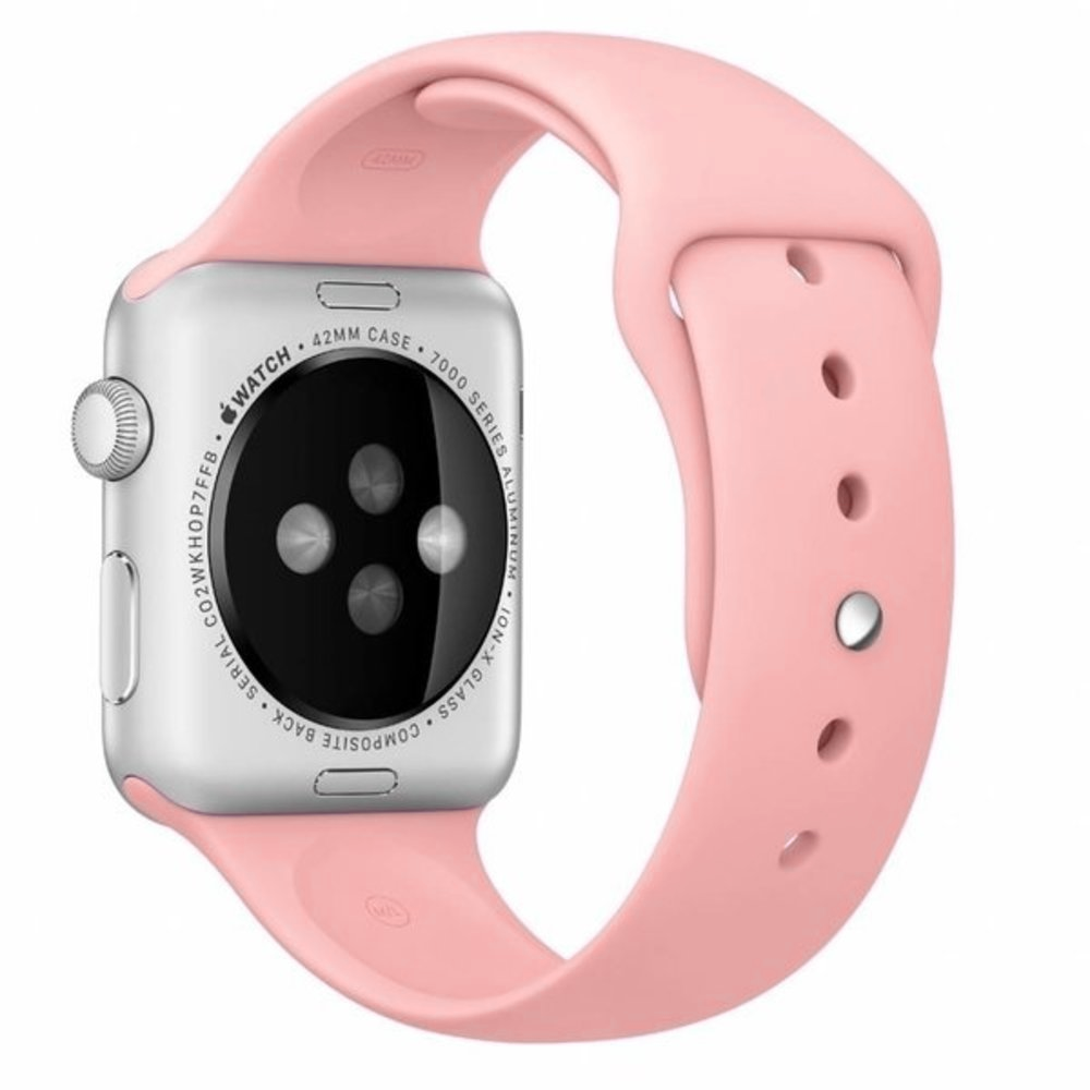 Pulseira de Silicone Rosa Compatível com Apple Watch