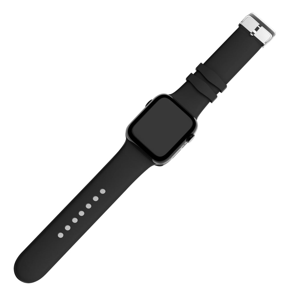 Silikonový řemínek Apple Watch s přezkou v černém provedení