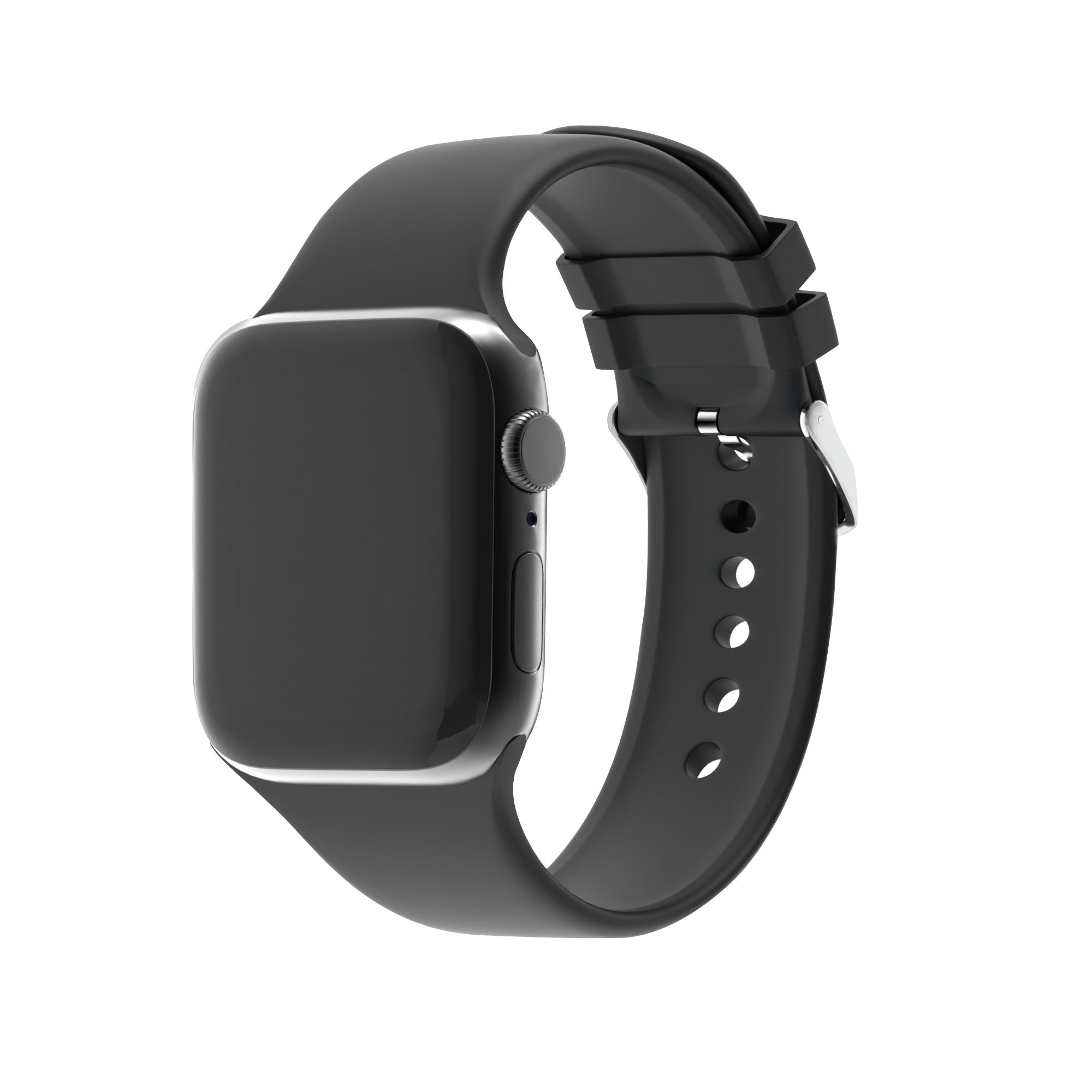 Silikonový řemínek Apple Watch s přezkou v černém provedení