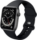 Apple Watch Black Silicone Band With Push Button Double Loop Closure