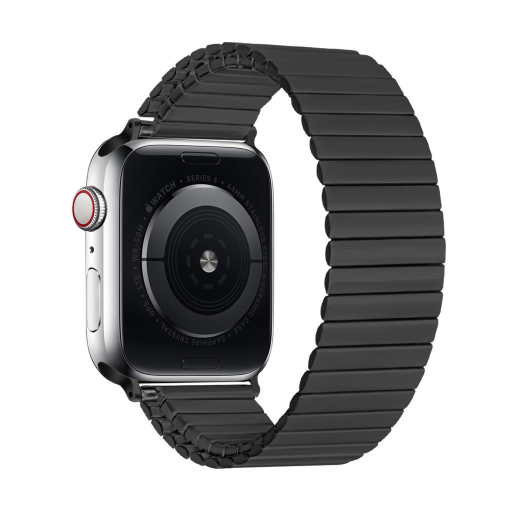 Náhradní černý ocelový elastický řemínek pro Apple Watch