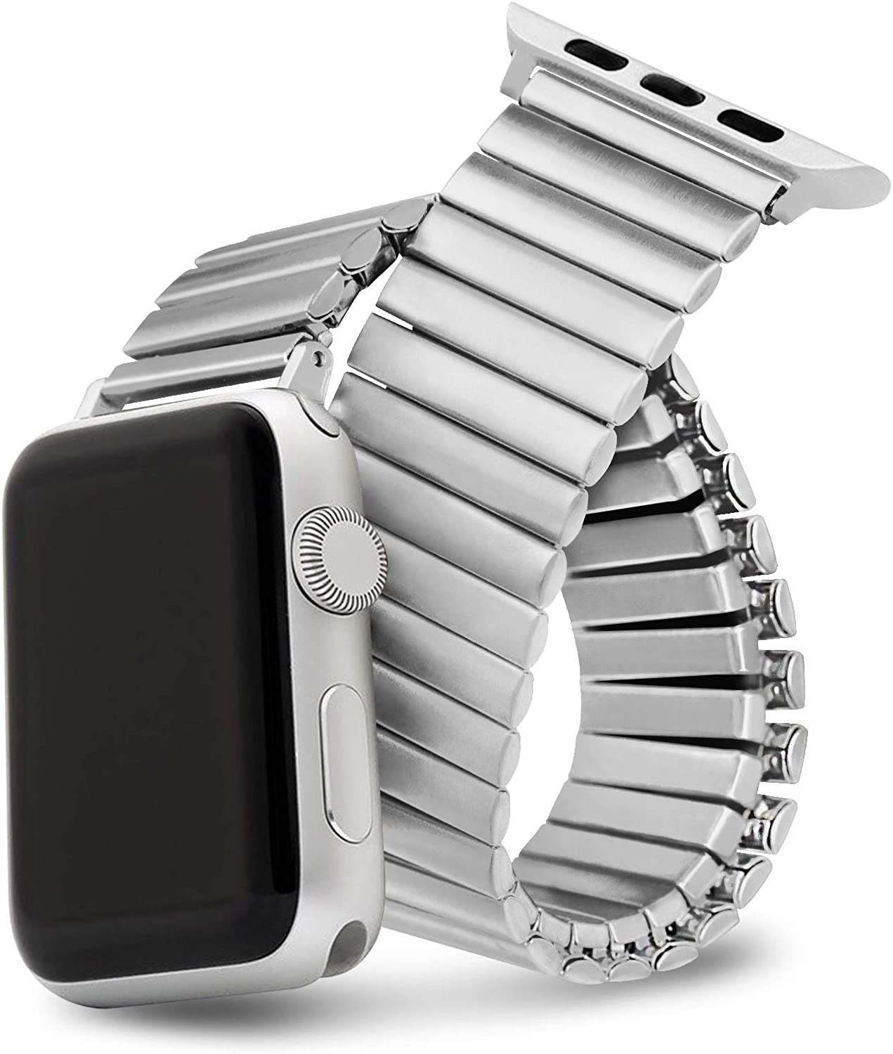Bracelet élastique argent Apple Watch Bracelet en acier inoxydable