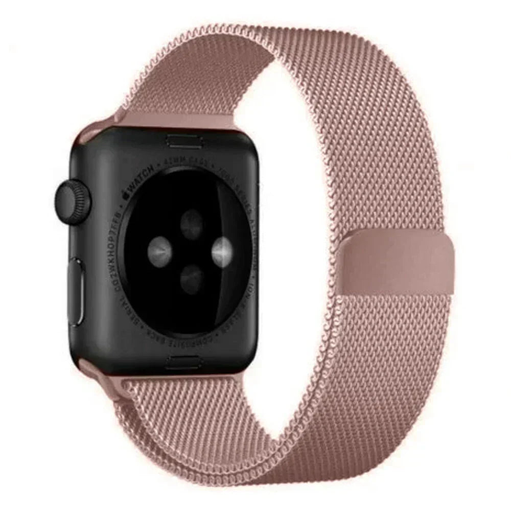Edição Pulseira Milanesa Tom Rosé para Apple Watch Estilo Diário