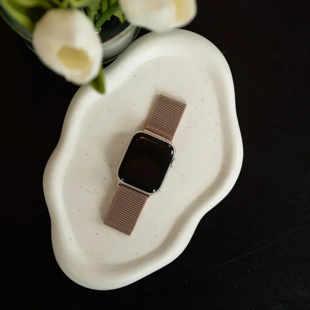 Edição Pulseira Milanesa Tom Rosé para Apple Watch Estilo Diário