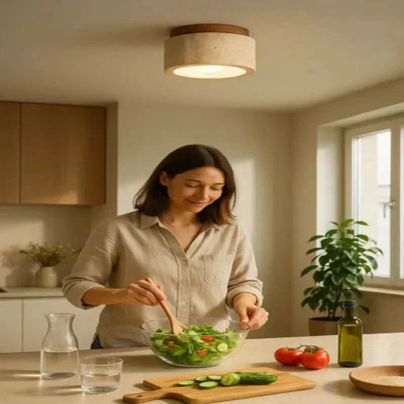 CalmGlow Slank Trelampe med Energieffektiv LED