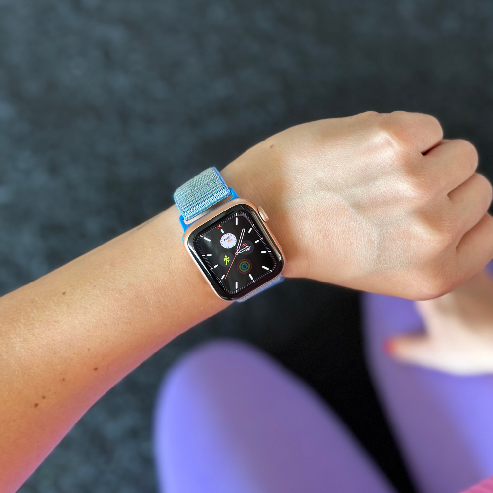 Apple Watch nylonrem blå tillbehör premiumkvalitet