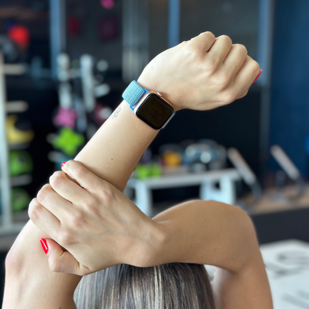 Apple Watch nylonrem blå tillbehör premiumkvalitet