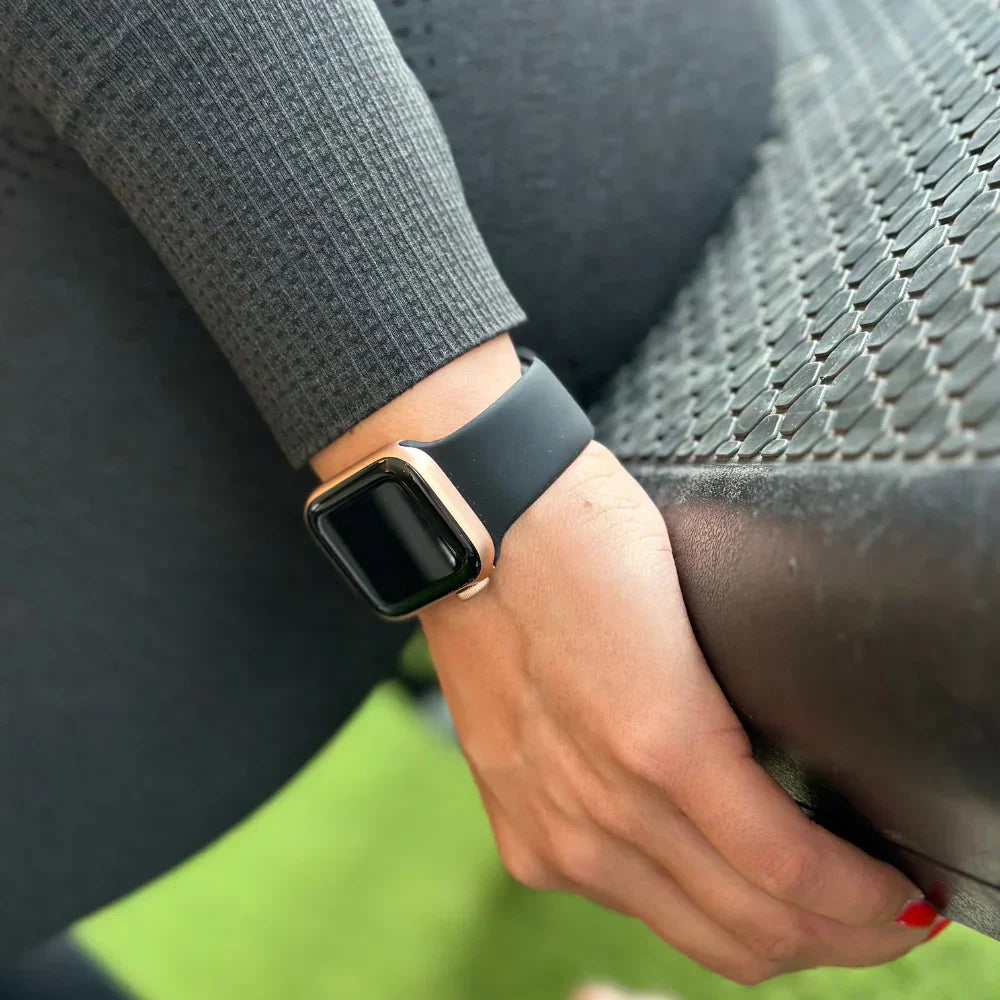 Apple Watch Black Silicone Strap Replacement Option