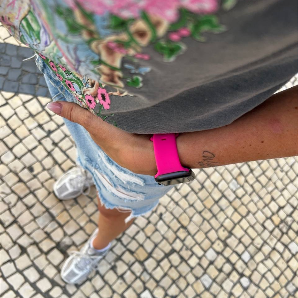 Růžový silikonový řemínek Apple Watch pro Apple Watch Classic