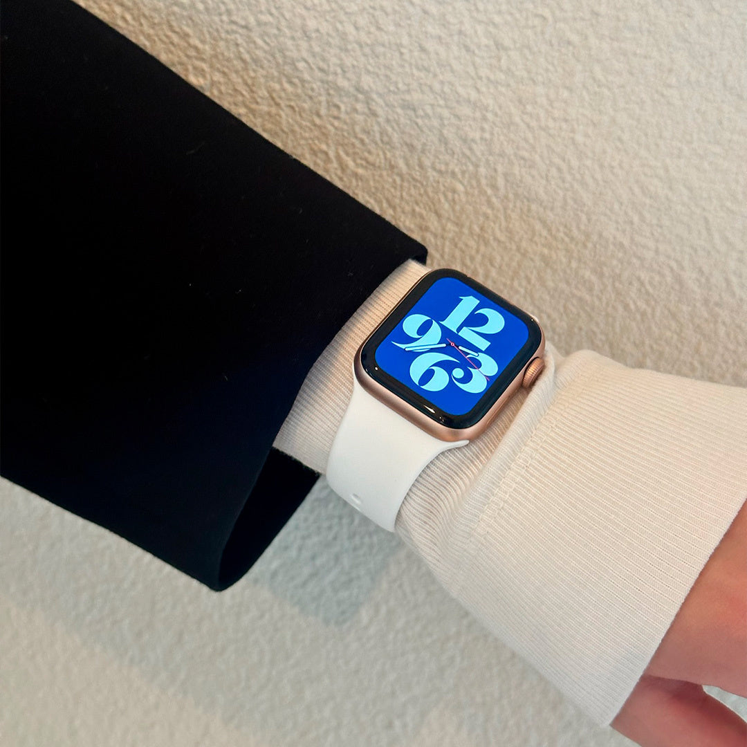 Apple Watch White Classic Silicone Band Replacement Strap