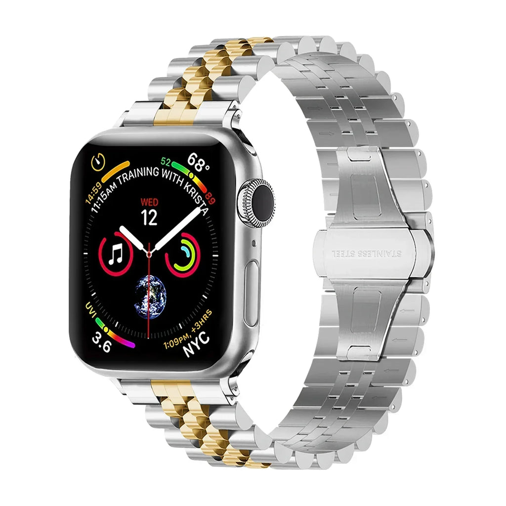 Premium sølv- eller guldbånd i stål til Apple Watch