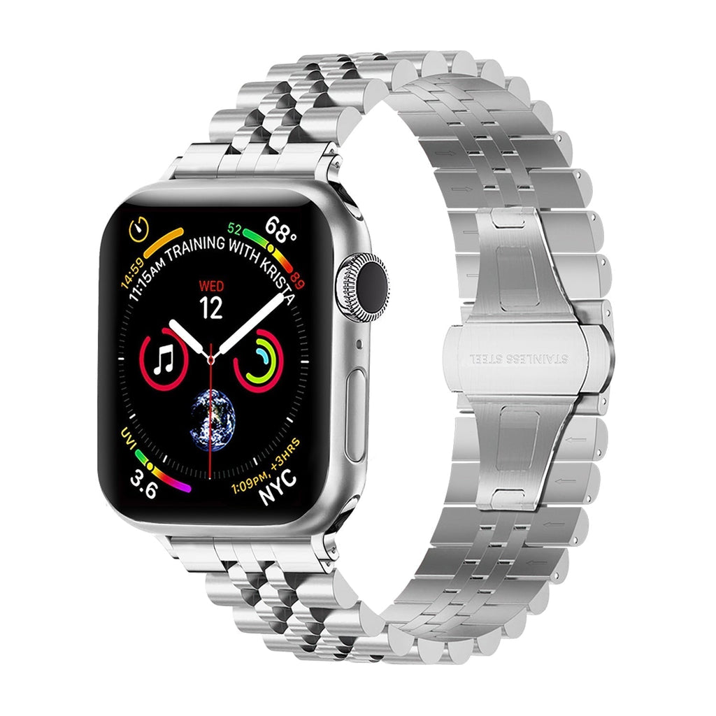 Jubilee rustfritt stål rem for Apple Watch sølv armbånd