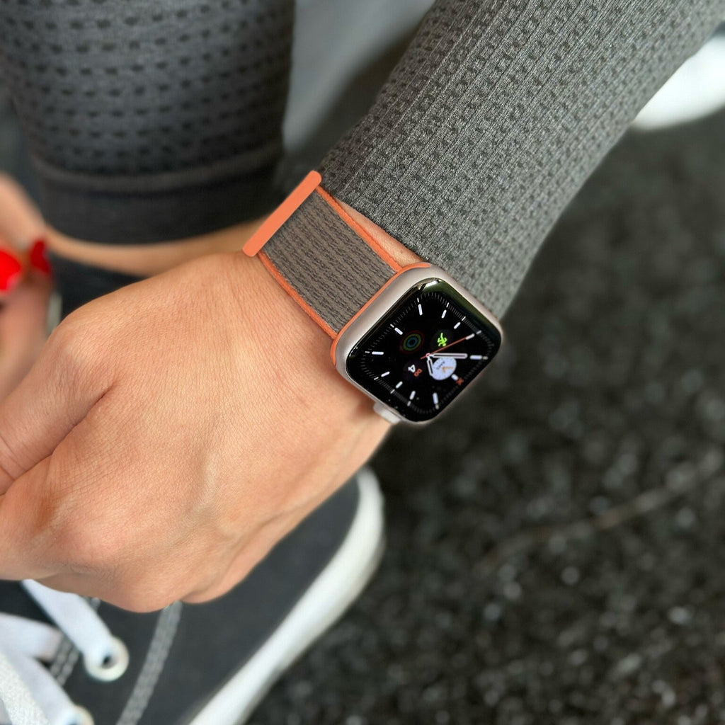 Nylon Band for Apple Watch Featuring Brown Then Orange