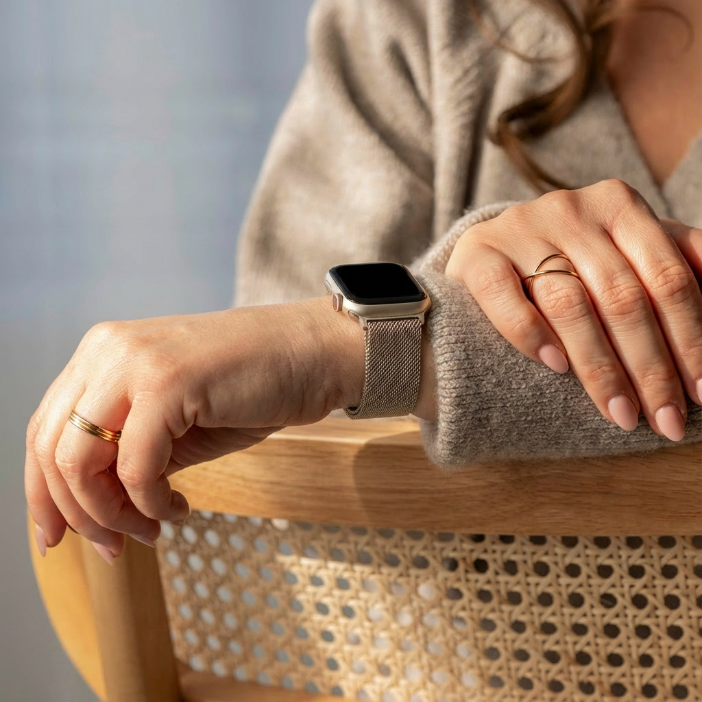 Řemínek Apple Watch Milanese ve starlight provedení