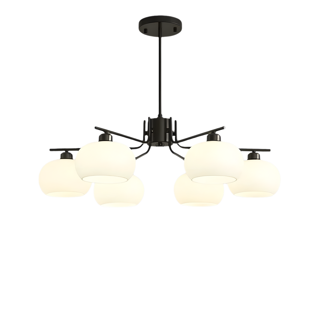 Bauhaus Matt Glass Multi Arm Chandelier Ceiling Light | Ormexis
