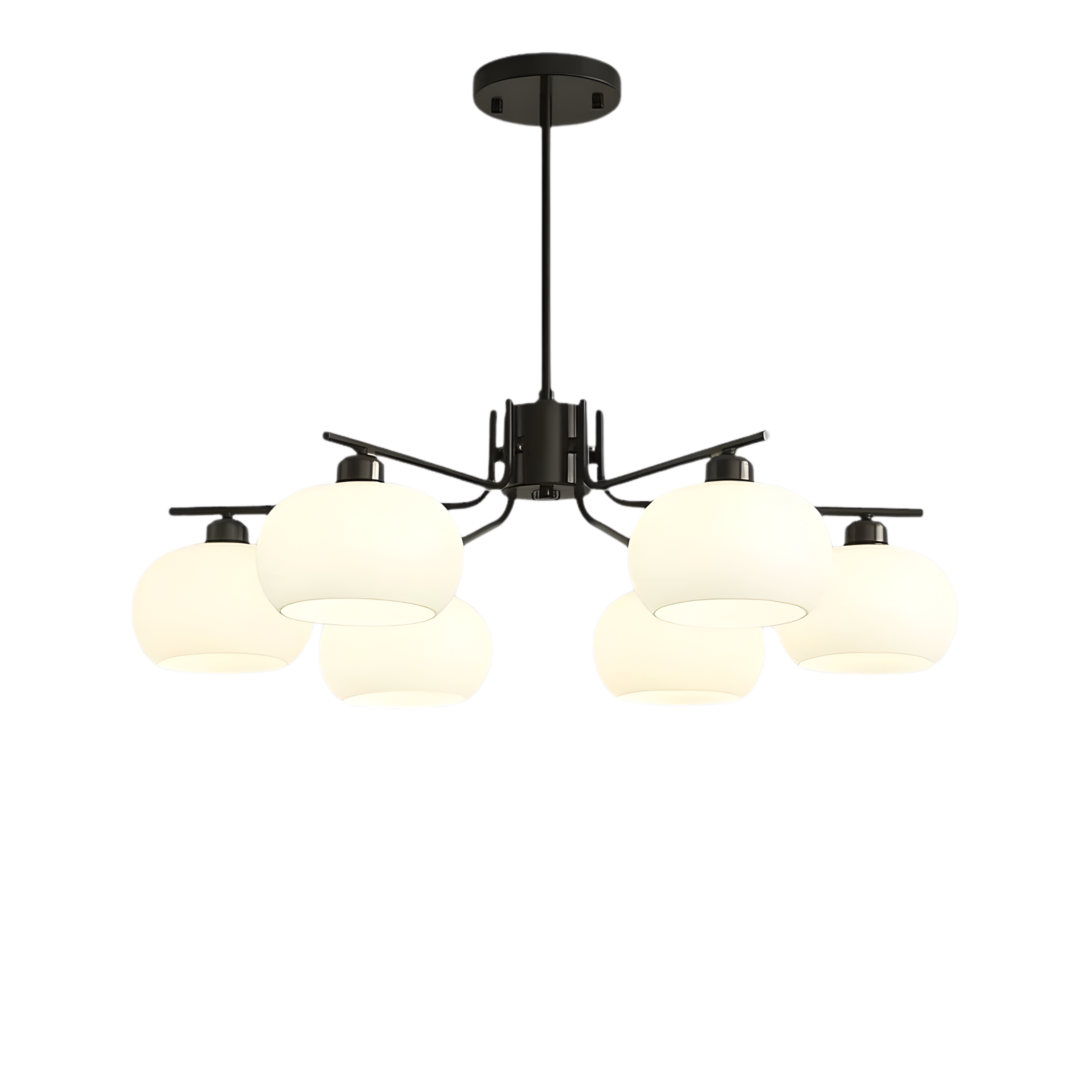 Bauhaus Matt Glass Multi Arm Chandelier Ceiling Light | Ormexis