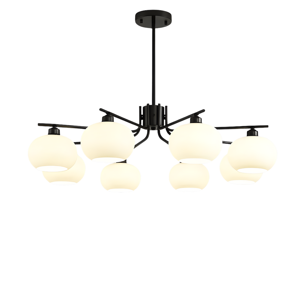 Bauhaus Matt Glass Multi Arm Chandelier Ceiling Light | Ormexis