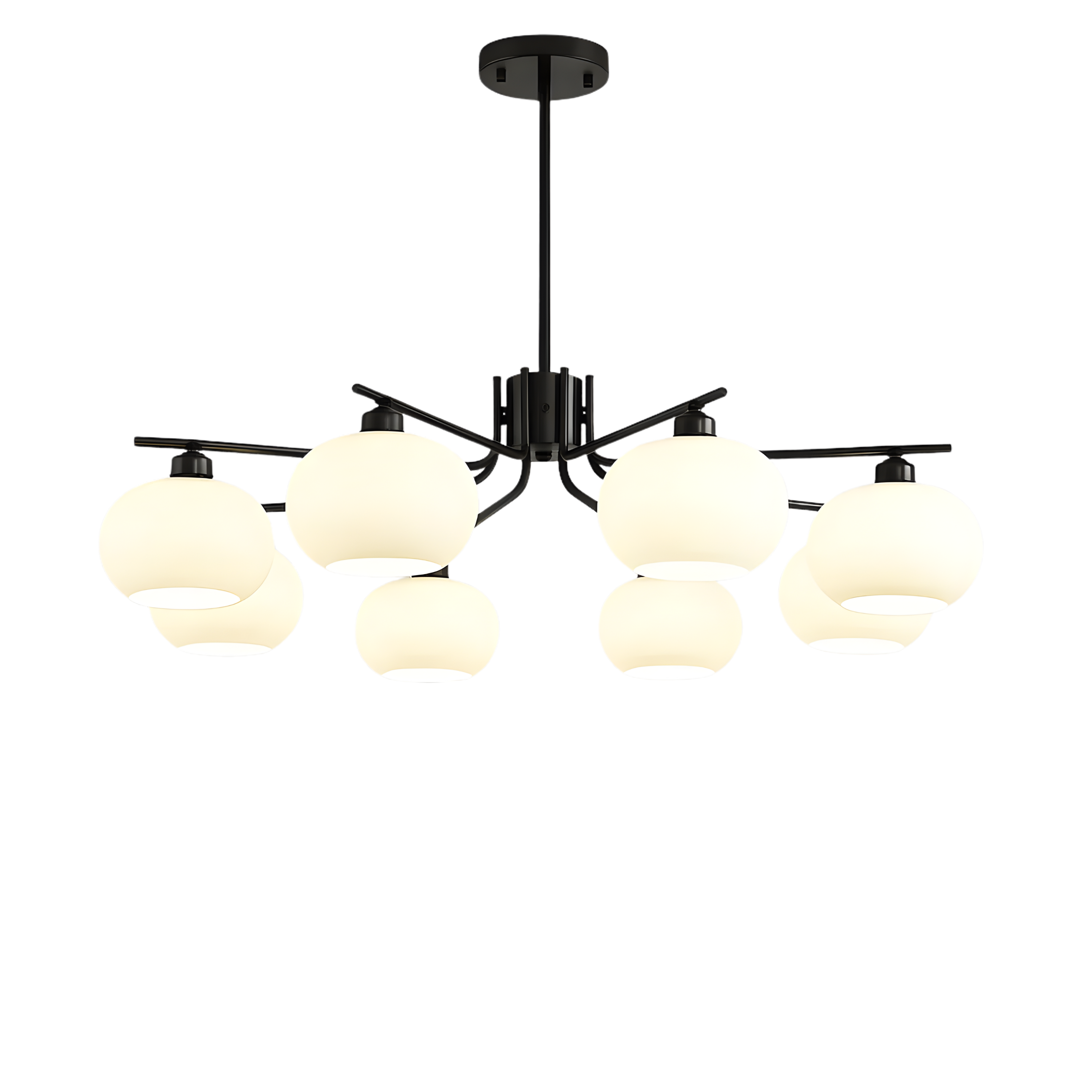 Bauhaus Matt Glass Multi Arm Chandelier Ceiling Light | Ormexis