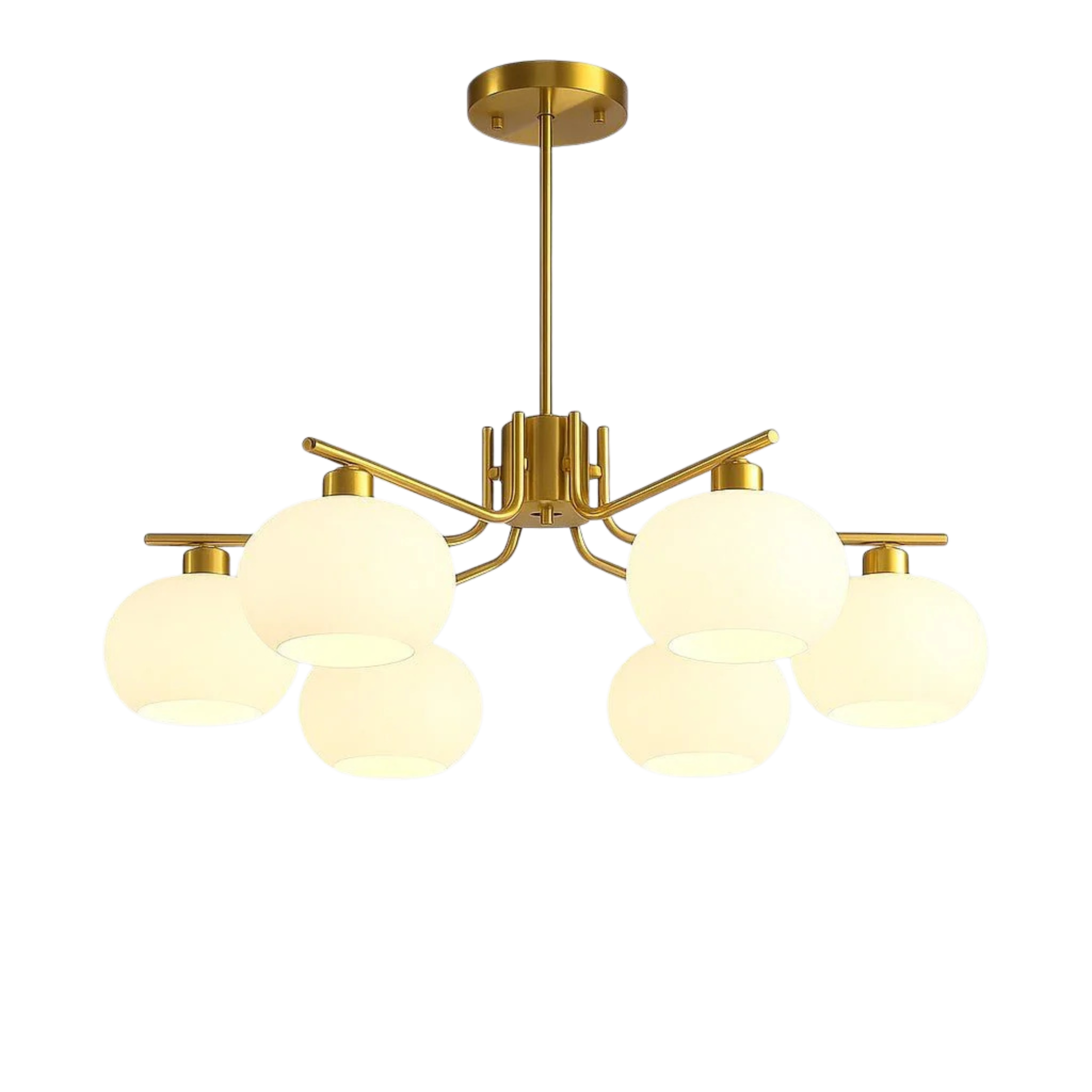 Bauhaus Matt Glass Multi Arm Chandelier Ceiling Light | Ormexis