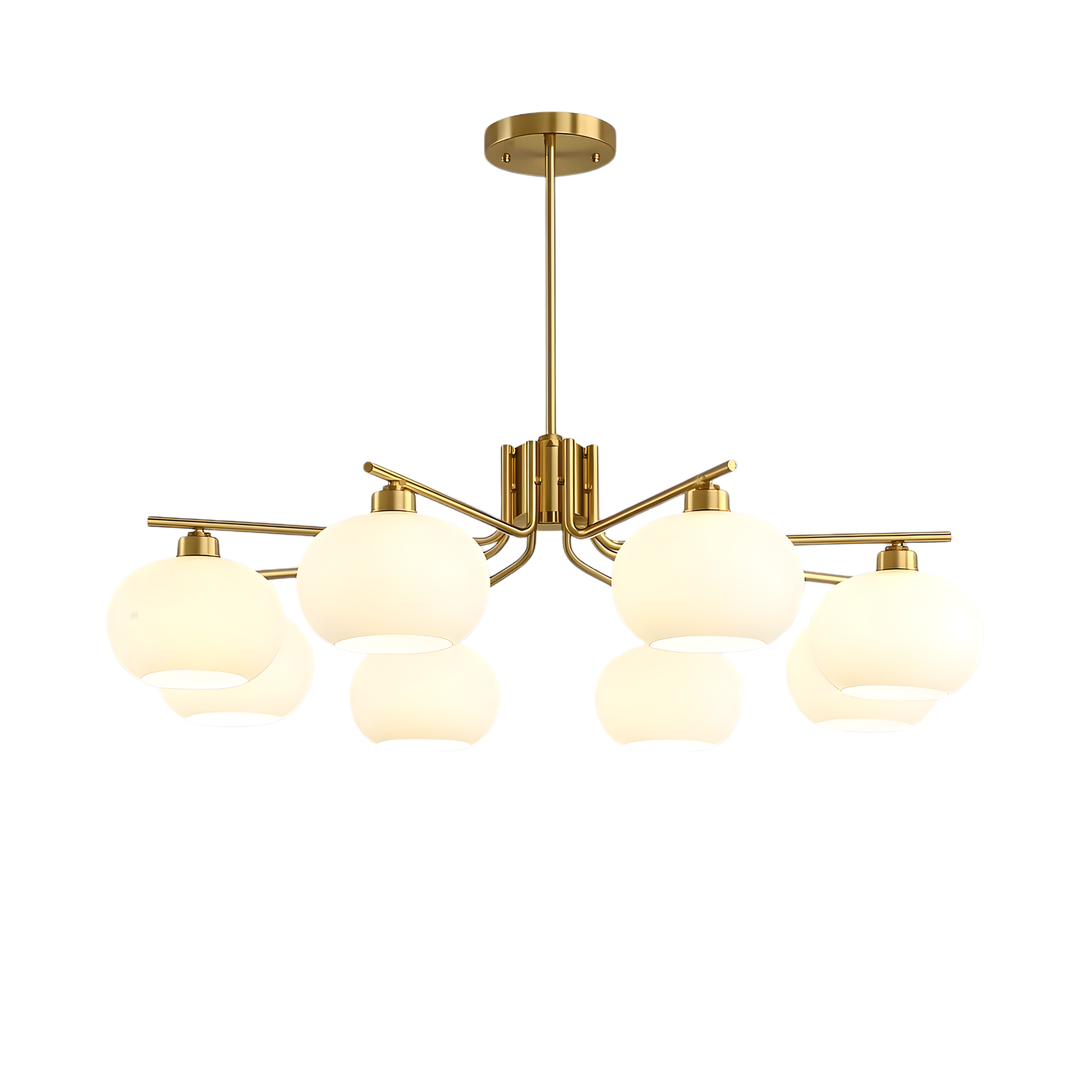 Bauhaus Matt Glass Multi Arm Chandelier Ceiling Light | Ormexis