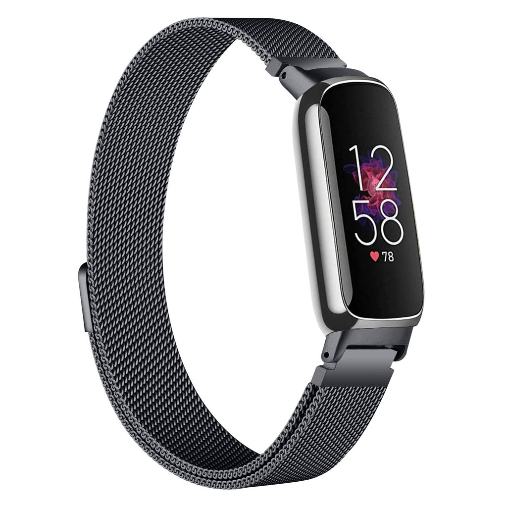 Correia Milanesa Preta para Acessório Fitbit Inspire 3