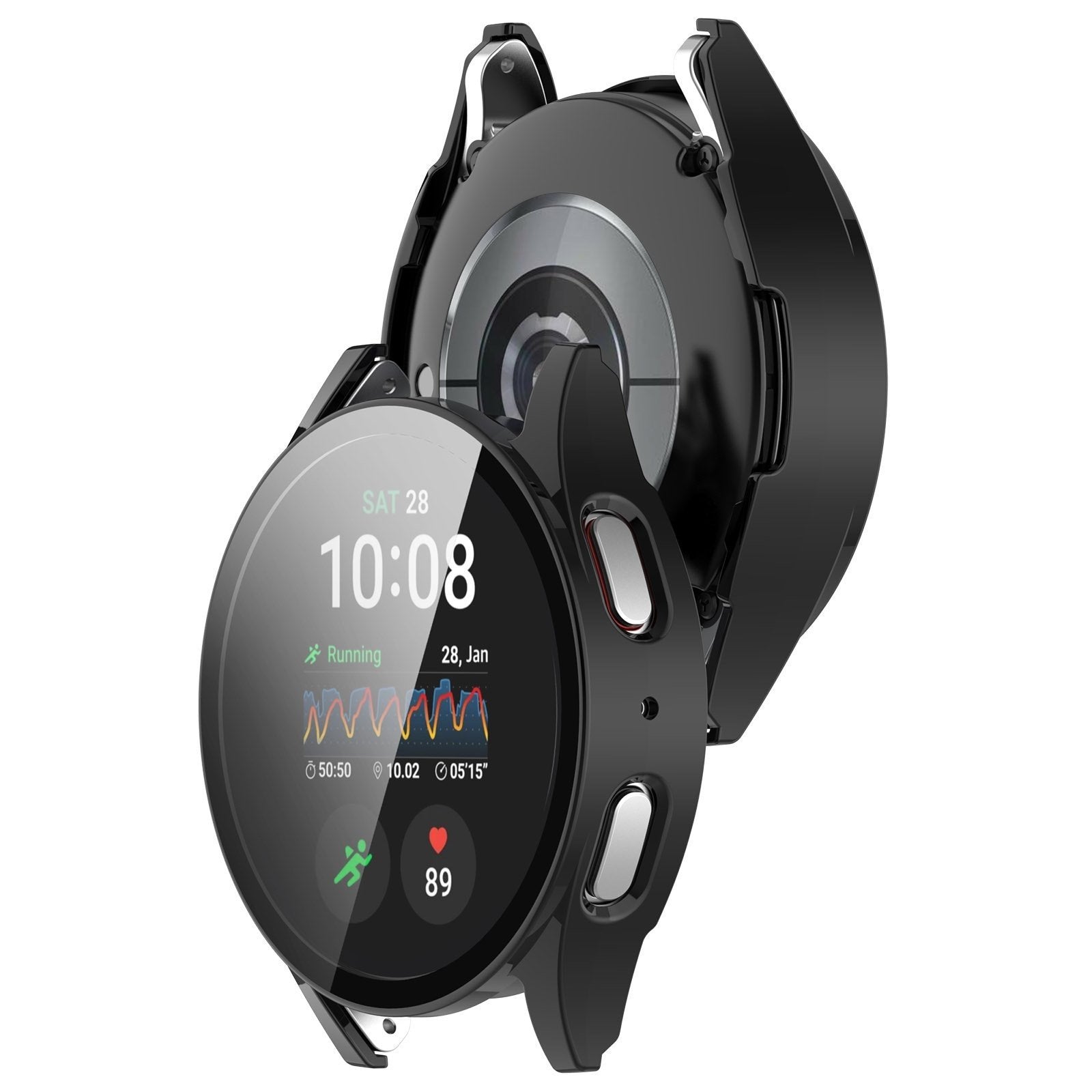 Czarny ochronny futerał ze szkłem do Samsung Galaxy Watch 7 40mm